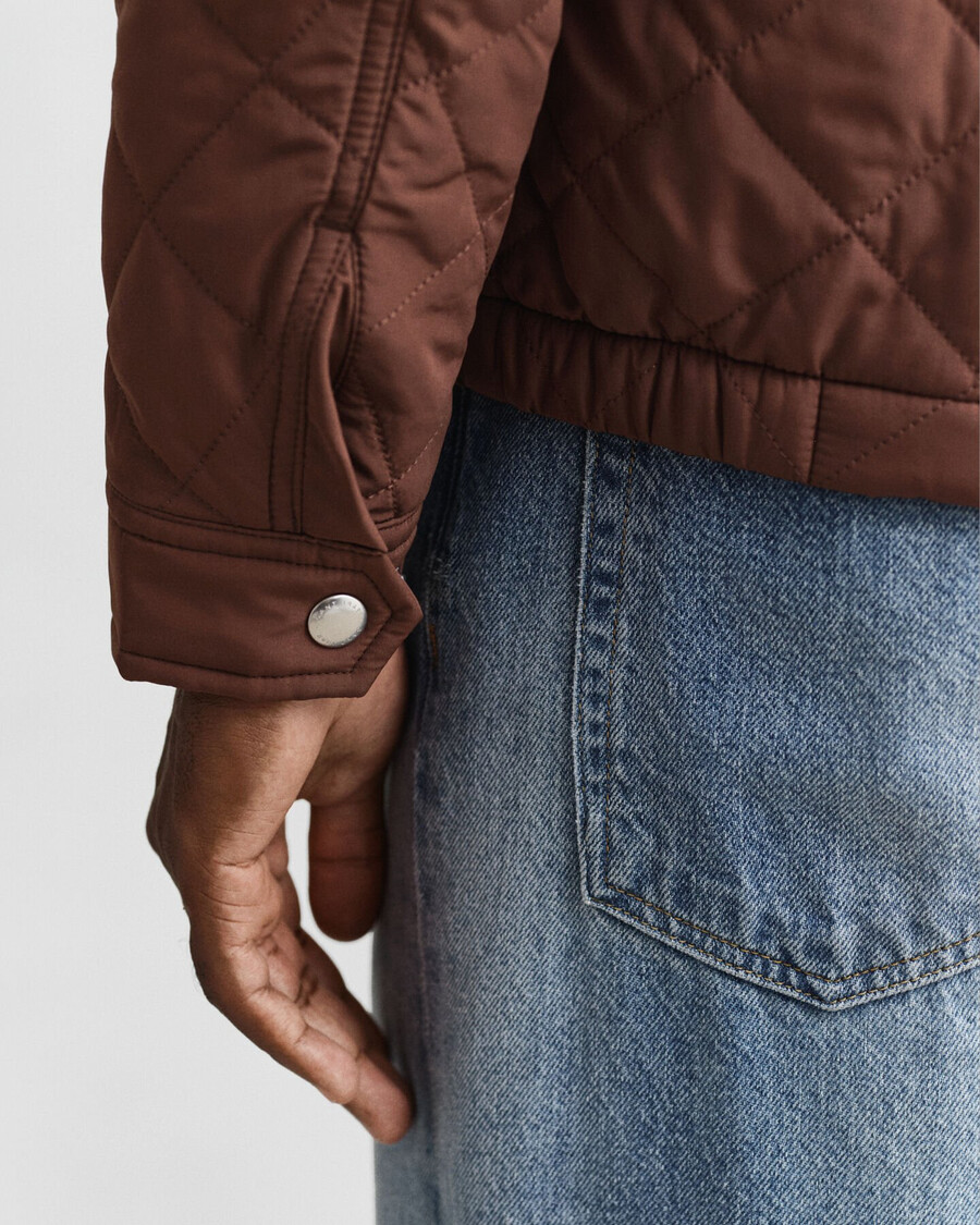 quilted windcheater - mahogany brown