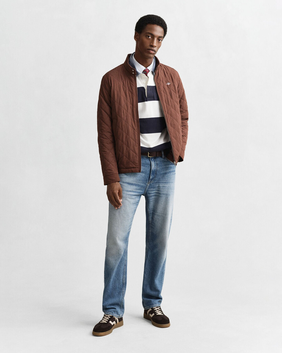 quilted windcheater - mahogany brown