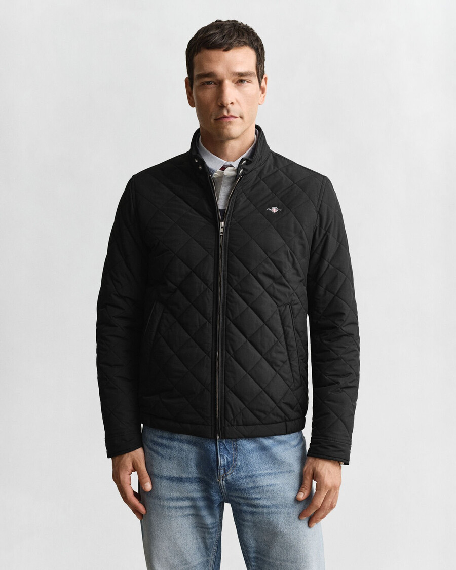 quilted windcheater - black