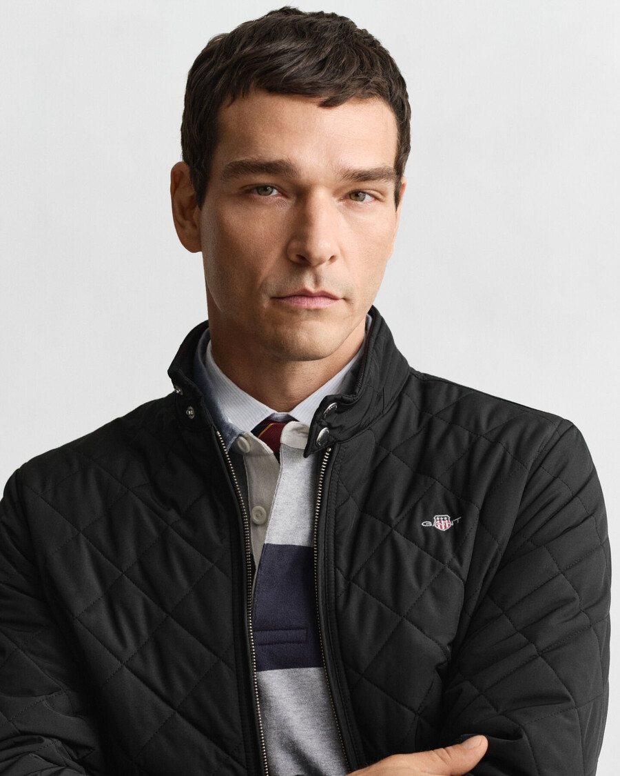 quilted windcheater - black
