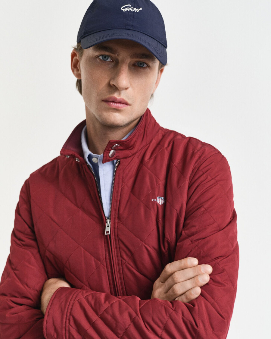 quilted windcheater - plumped red