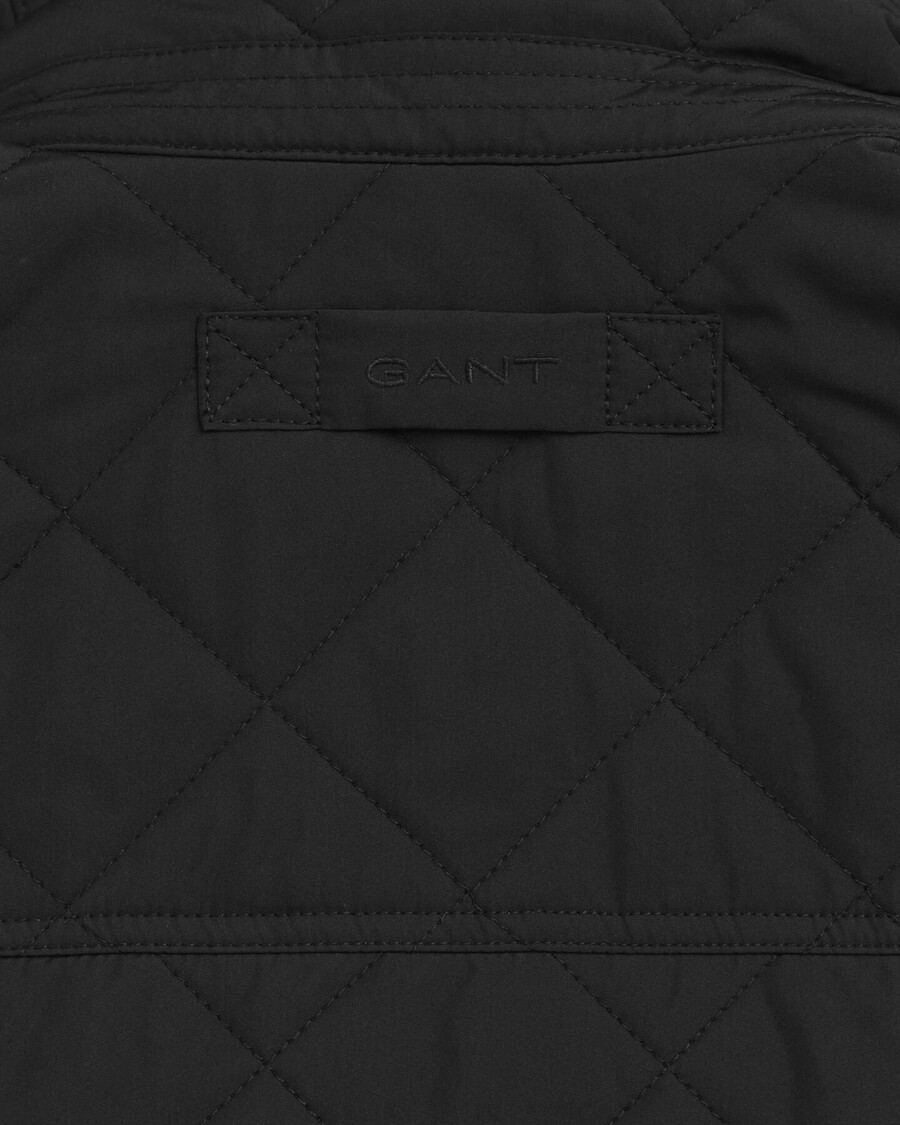 quilted windcheater vest - black