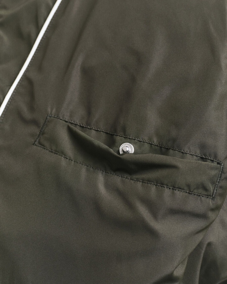quilted windcheater midlength jacket - dark moss green