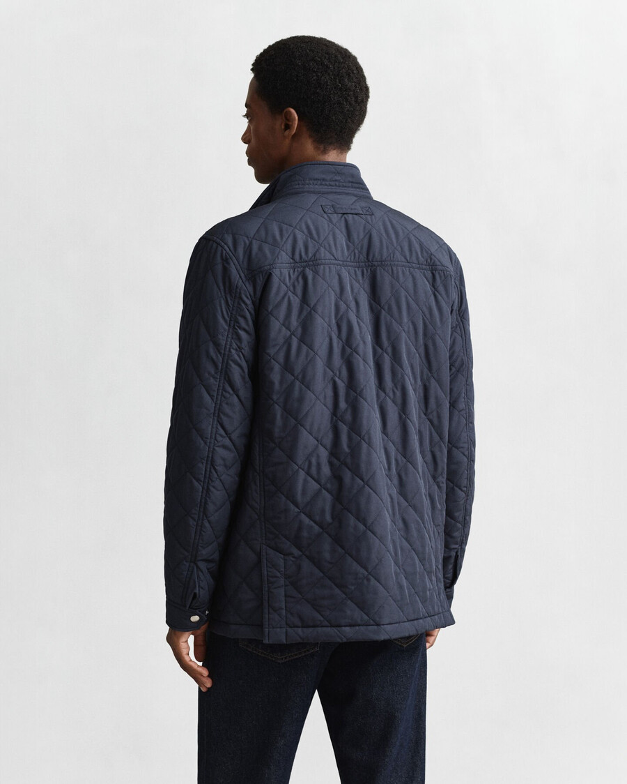 quilted windcheater midlength jacket - evening blue