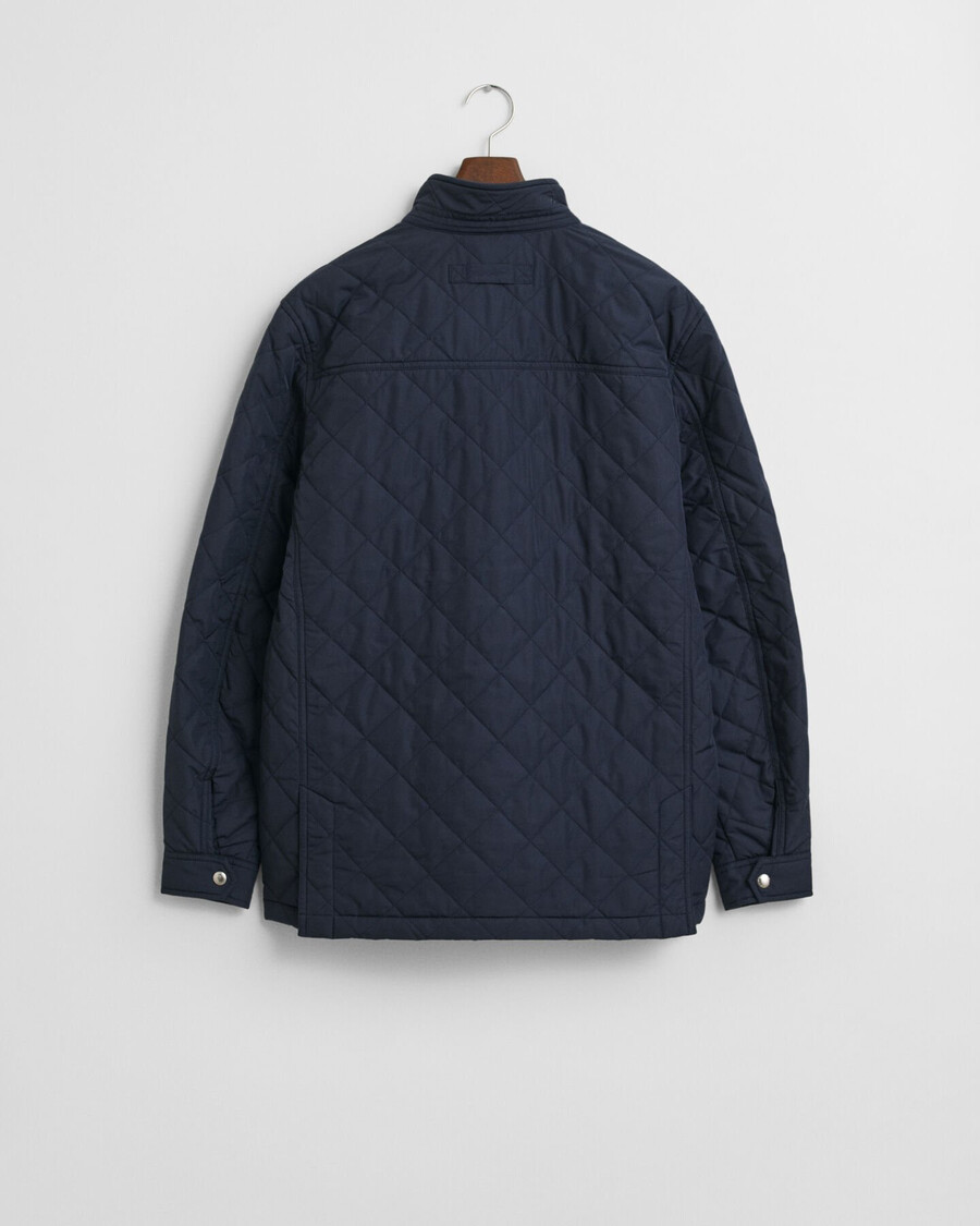 quilted windcheater midlength jacket - evening blue