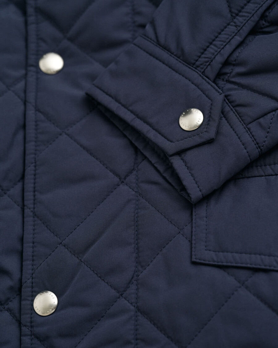 quilted windcheater midlength jacket - evening blue