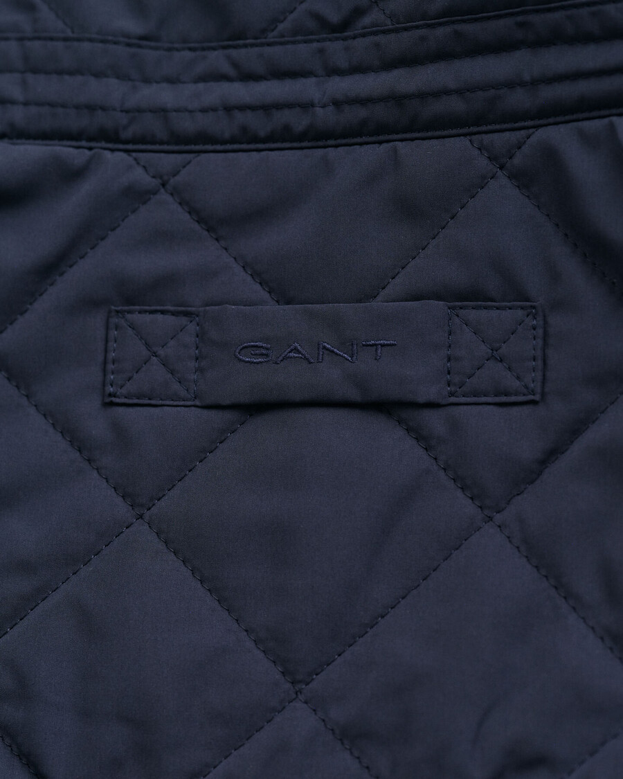 quilted windcheater midlength jacket - evening blue