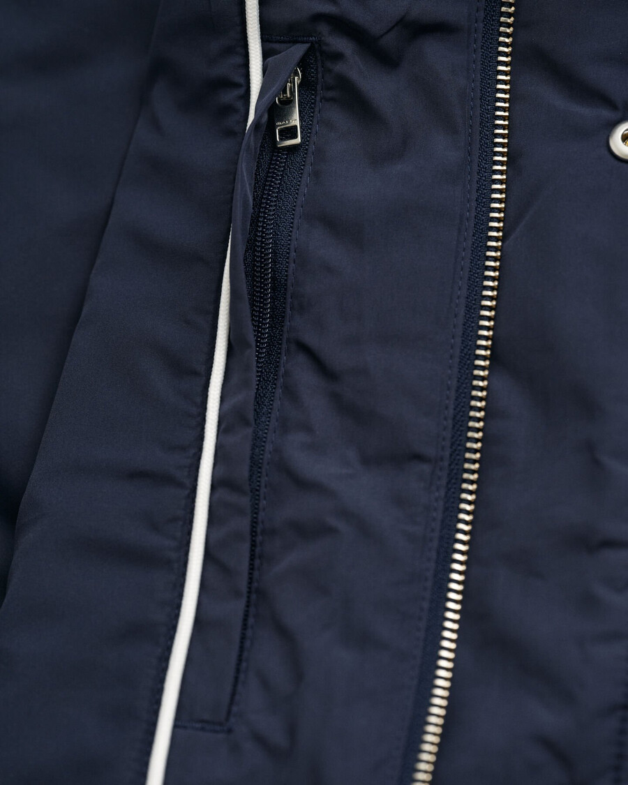 quilted windcheater midlength jacket - evening blue