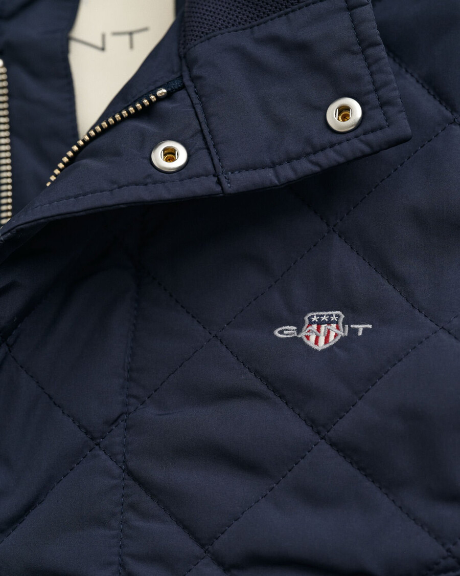 quilted windcheater midlength jacket - evening blue