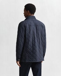 quilted windcheater midlength jacket - evening blue