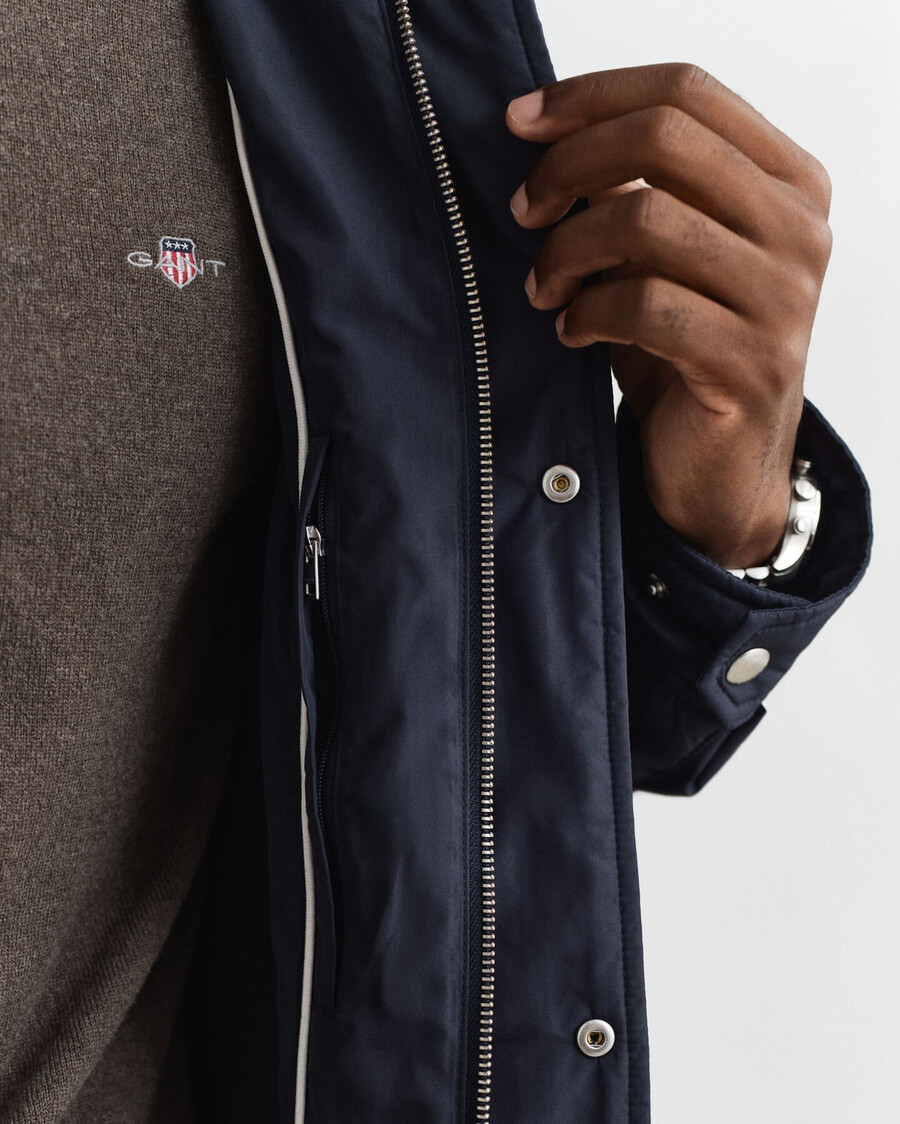 quilted windcheater midlength jacket - evening blue