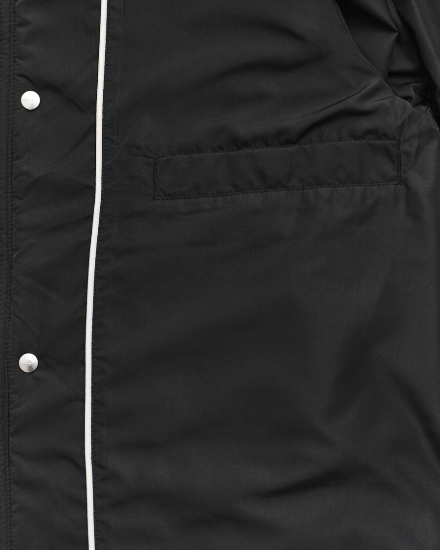 quilted windcheater midlength jacket - black