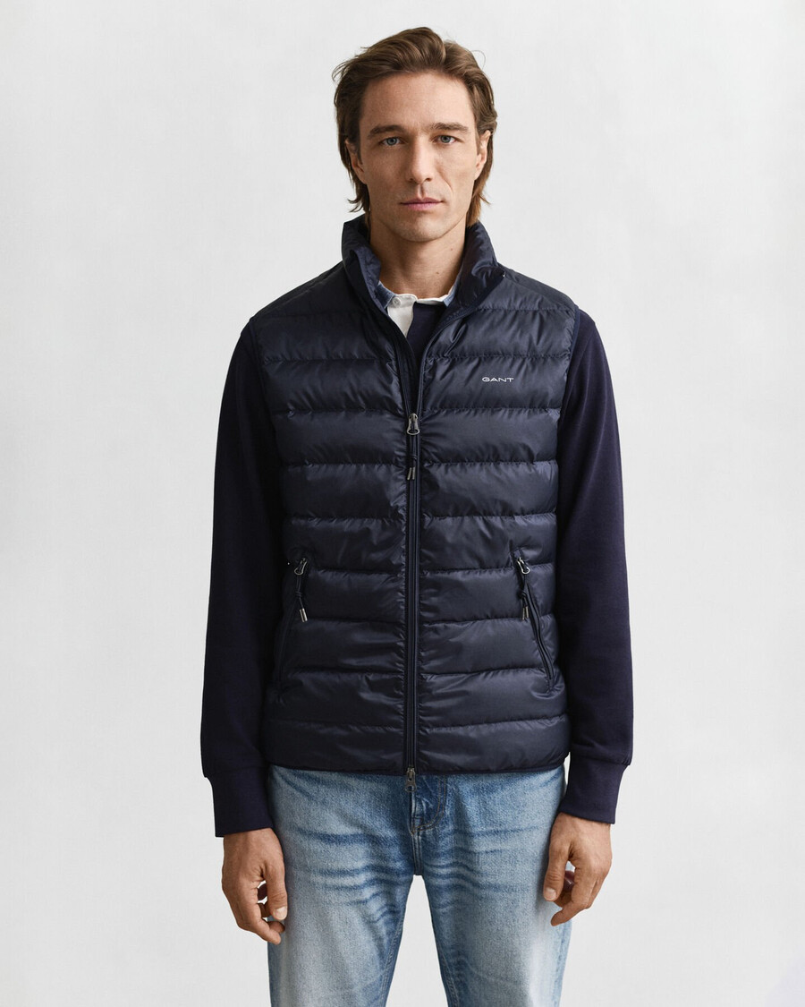 light down vest - evening blue