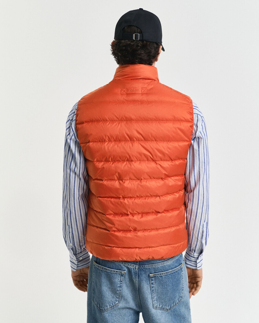 light down vest - deep orange