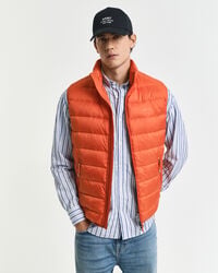 light down vest - deep orange