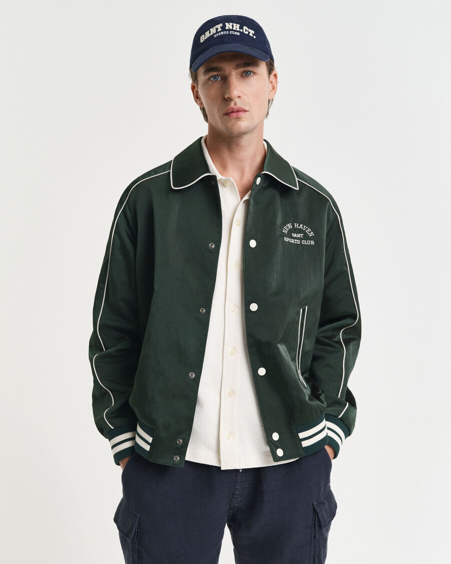 sport club varsity jacket - tartan green