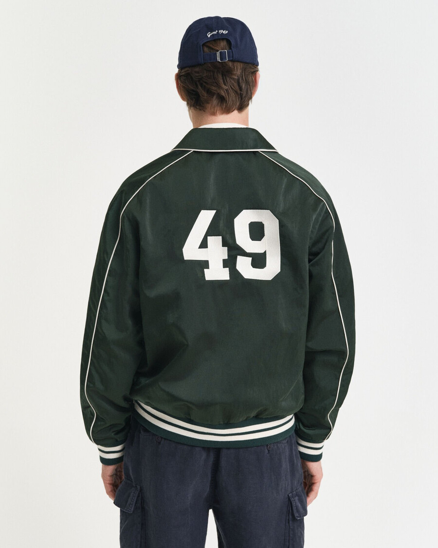 sport club varsity jacket - tartan green