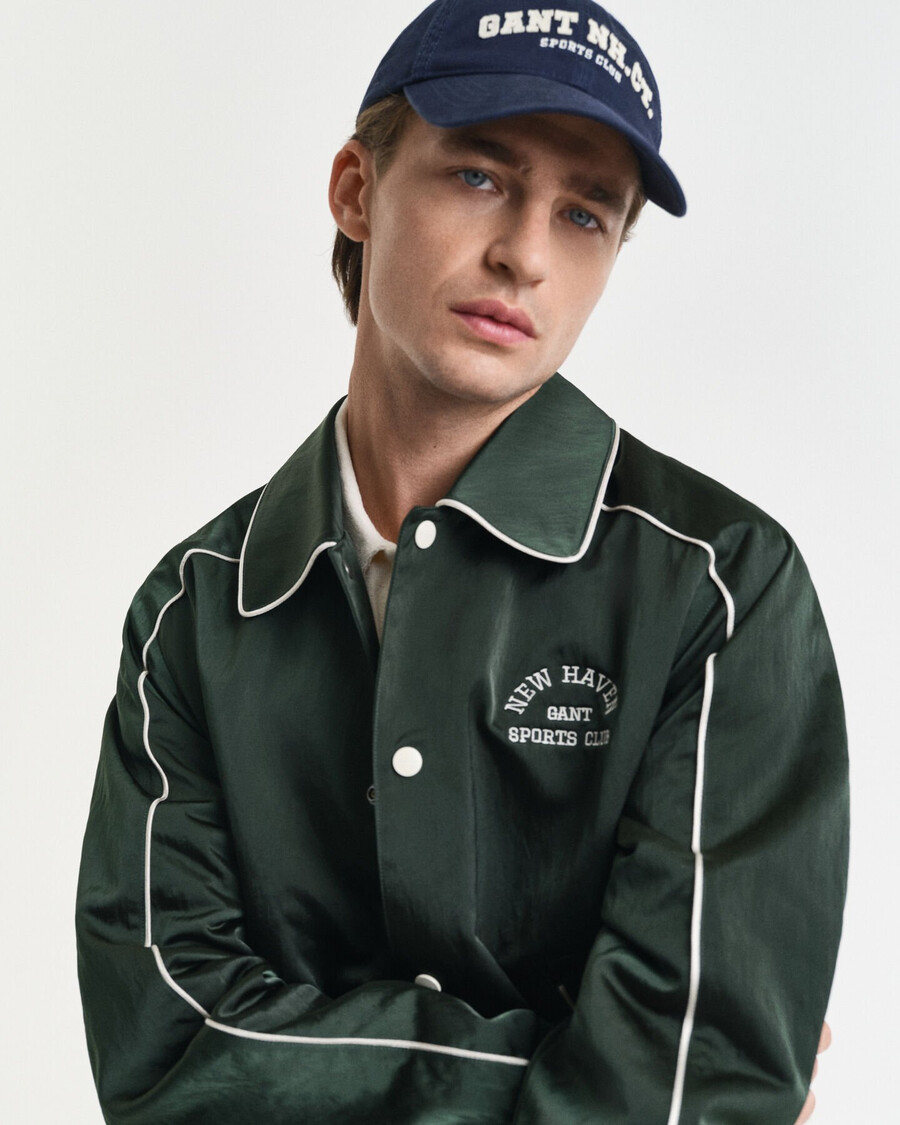 sport club varsity jacket - tartan green