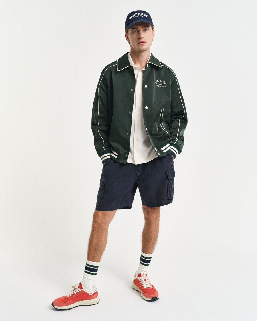 sport club varsity jacket - tartan green