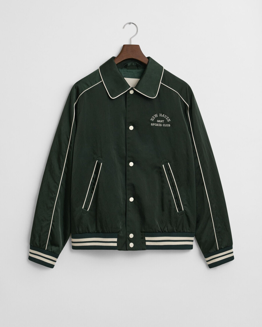 sport club varsity jacket - tartan green