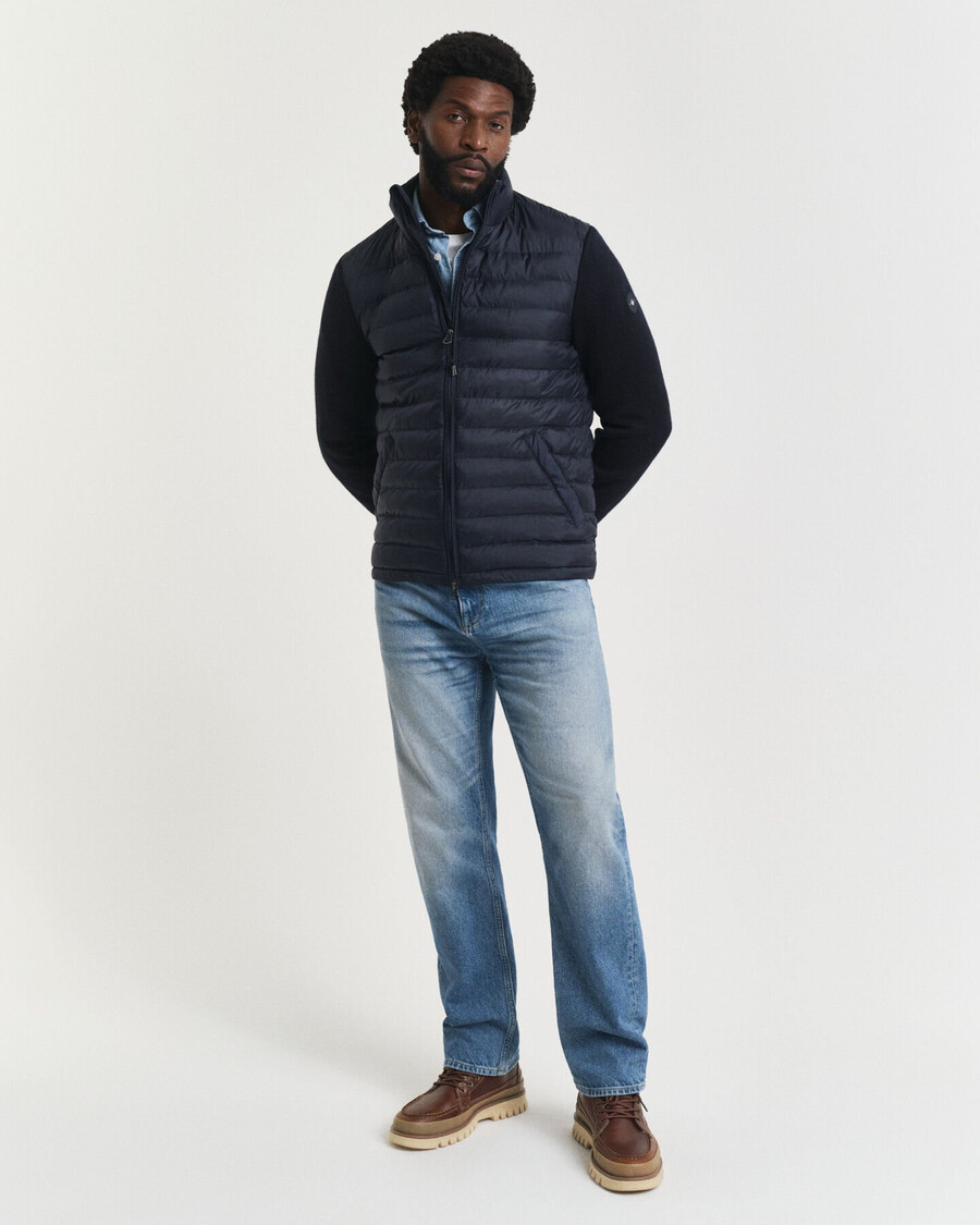 mixed media jacket - evening blue