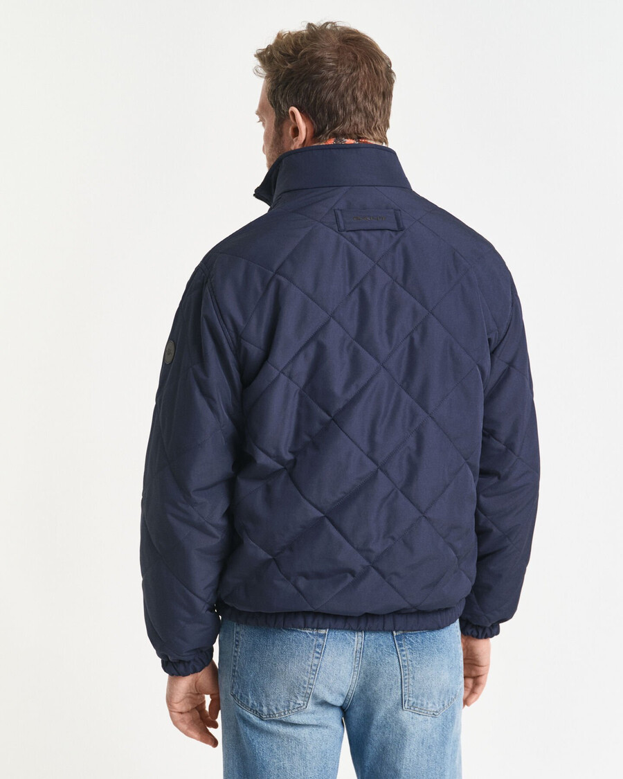 reversible stand collar jacket - evening blue