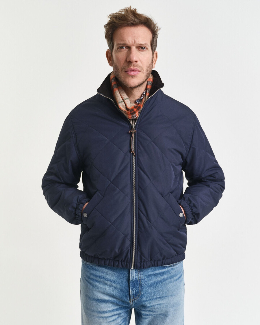 reversible stand collar jacket - evening blue