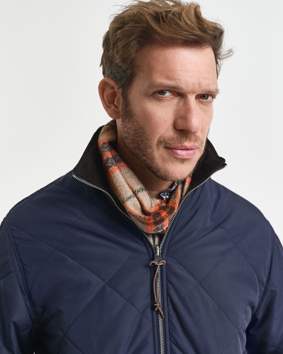 reversible stand collar jacket - evening blue