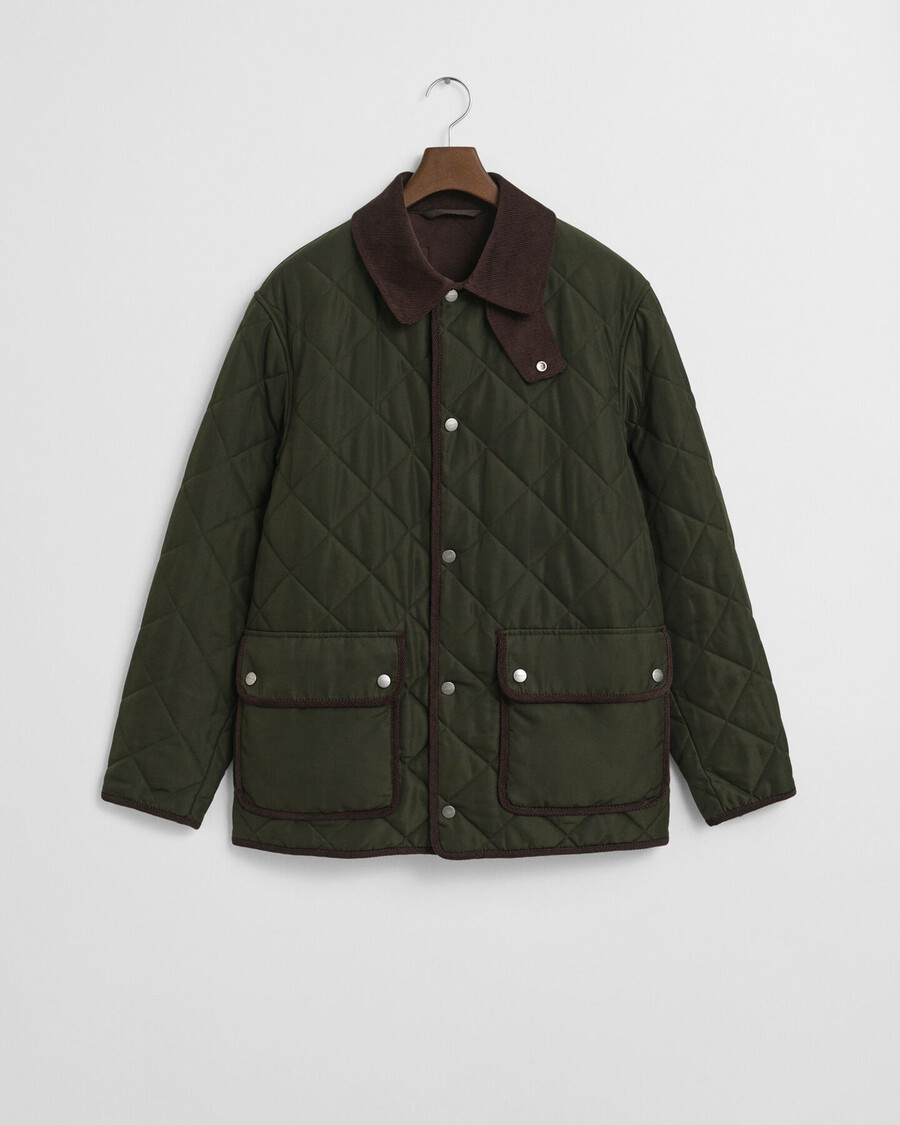 quilted jacket - dark moss green