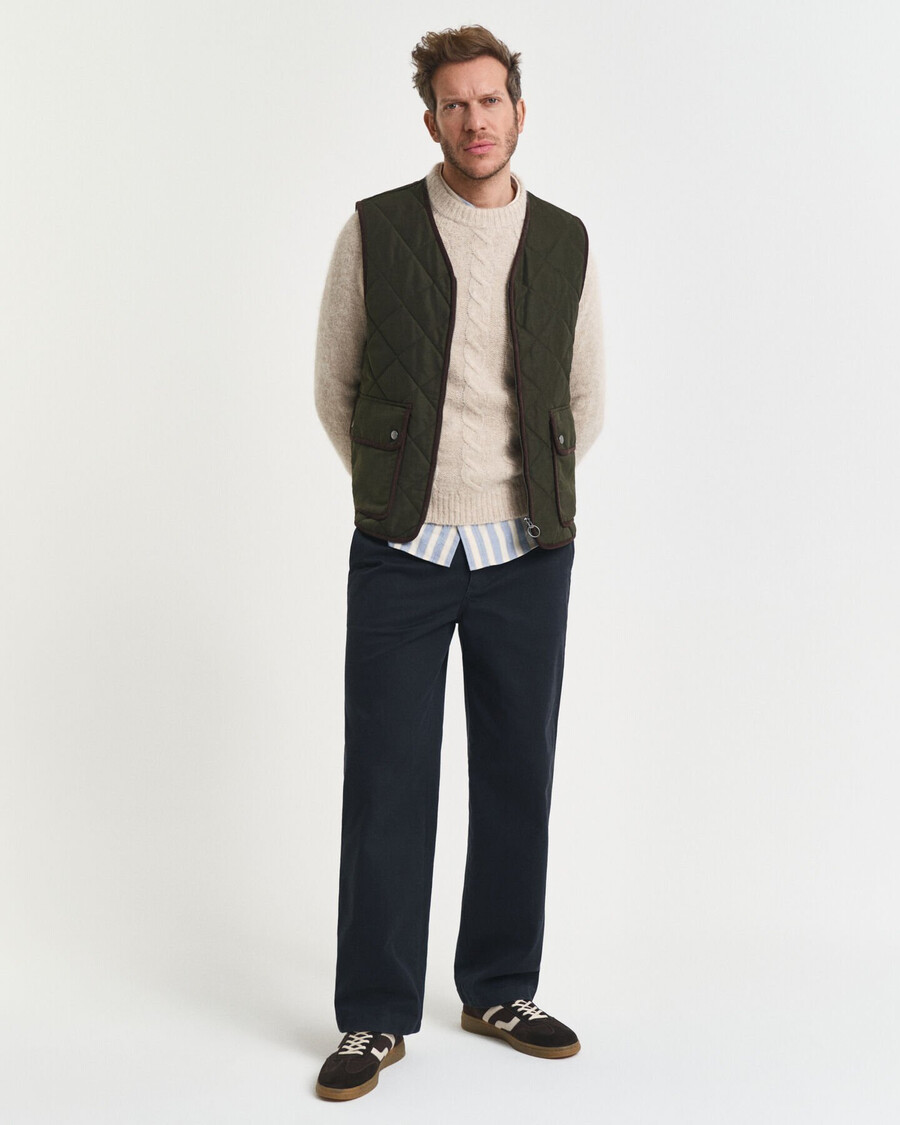quilted vest - dark moss green