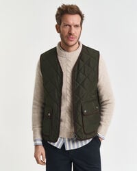 quilted vest - dark moss green