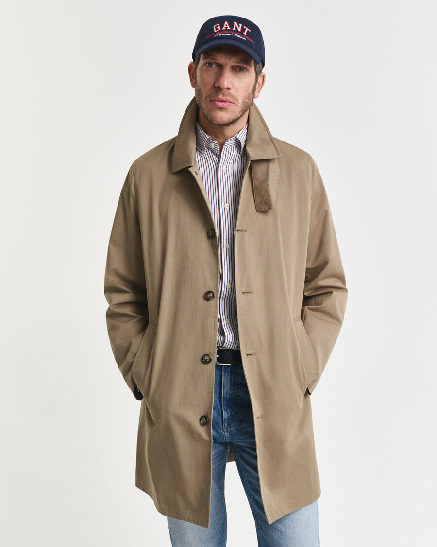 cotton car coat - light taupe