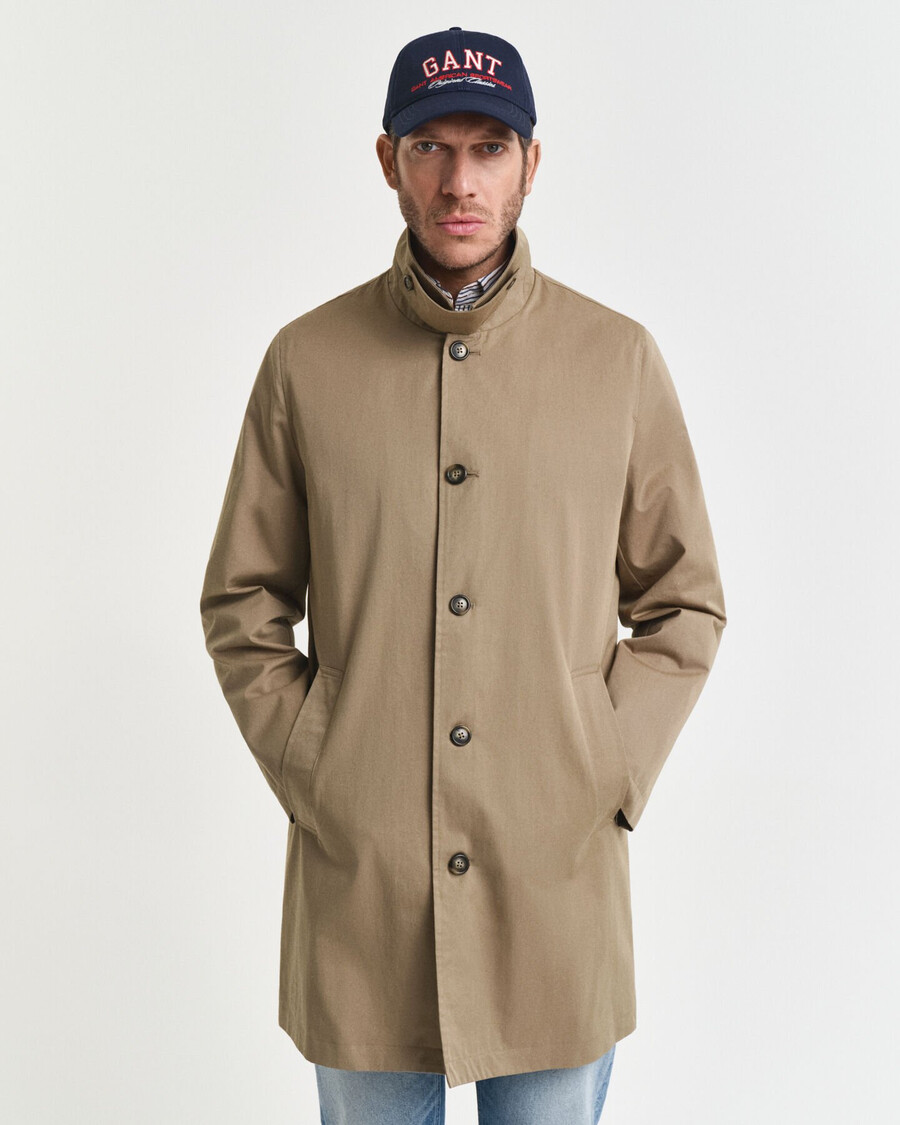 cotton car coat - light taupe