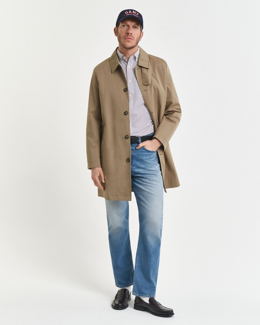cotton car coat - light taupe