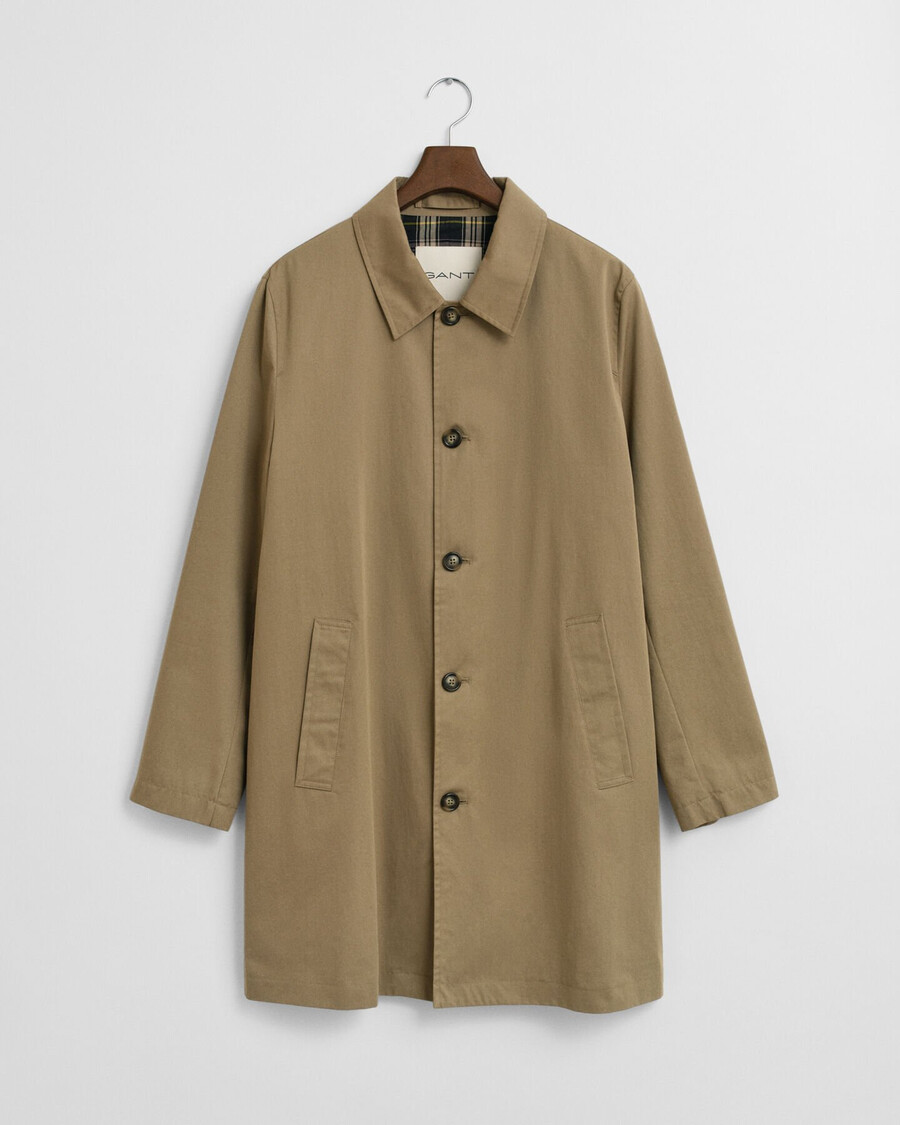 cotton car coat - light taupe