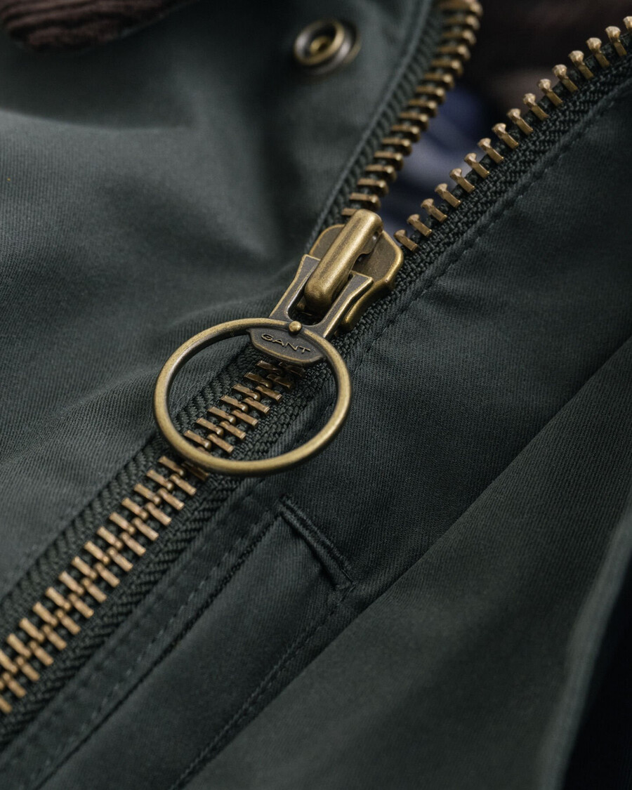 waxed barn jacket - woody green