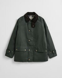 waxed barn jacket - woody green