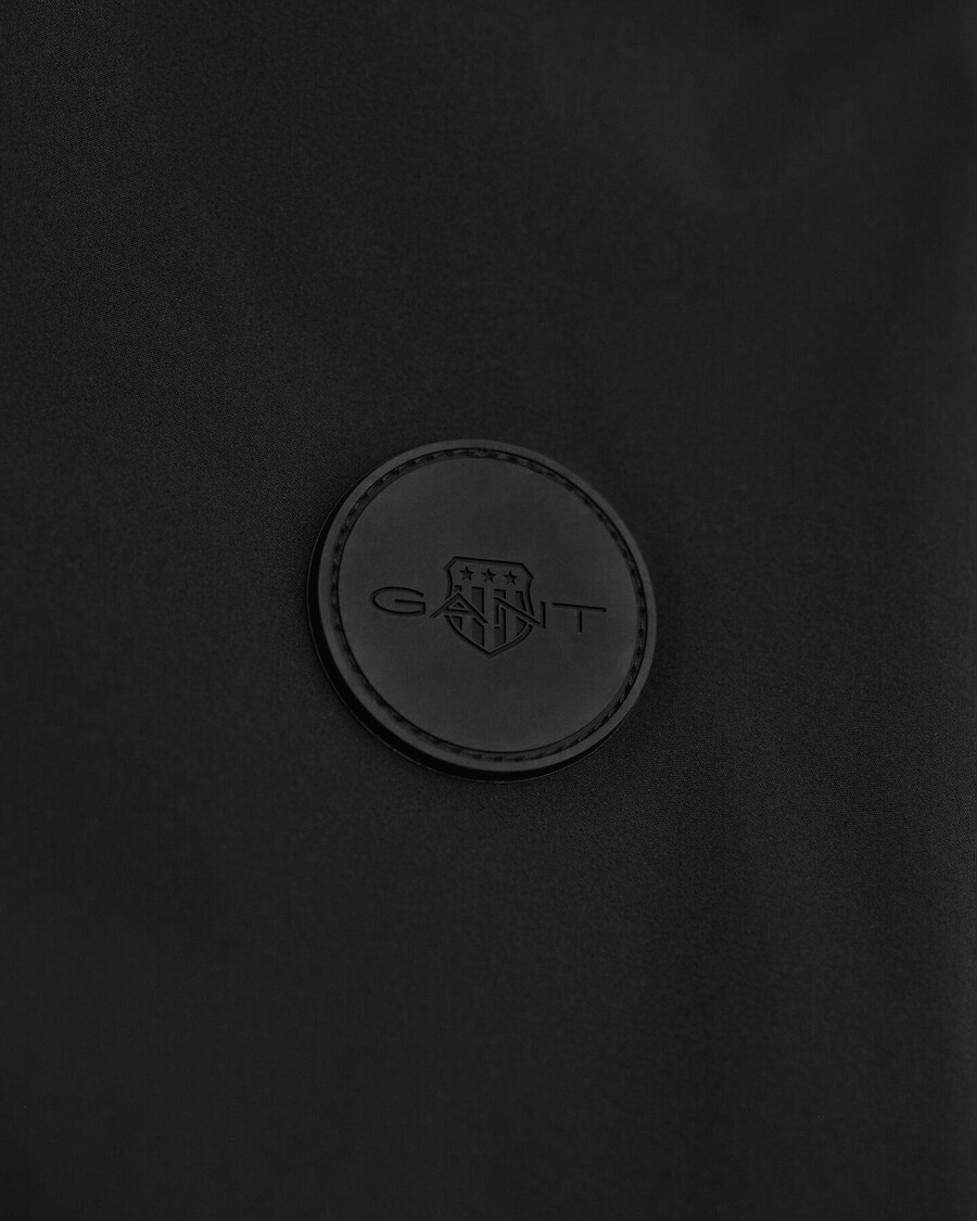 padded car coat - black