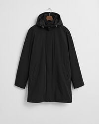 padded car coat - black