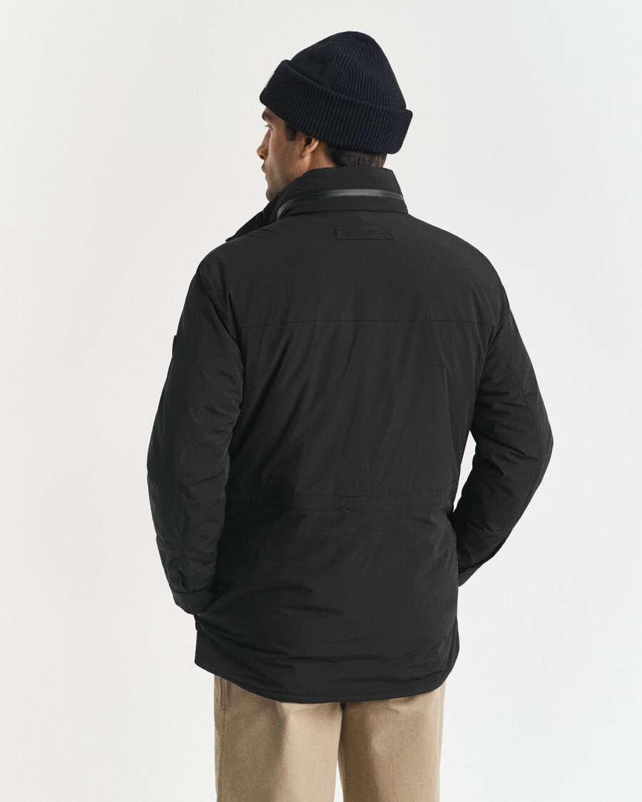 double mid length jacket - black