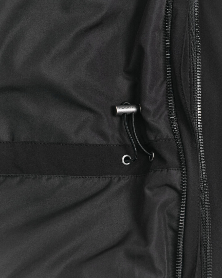 double mid length jacket - black