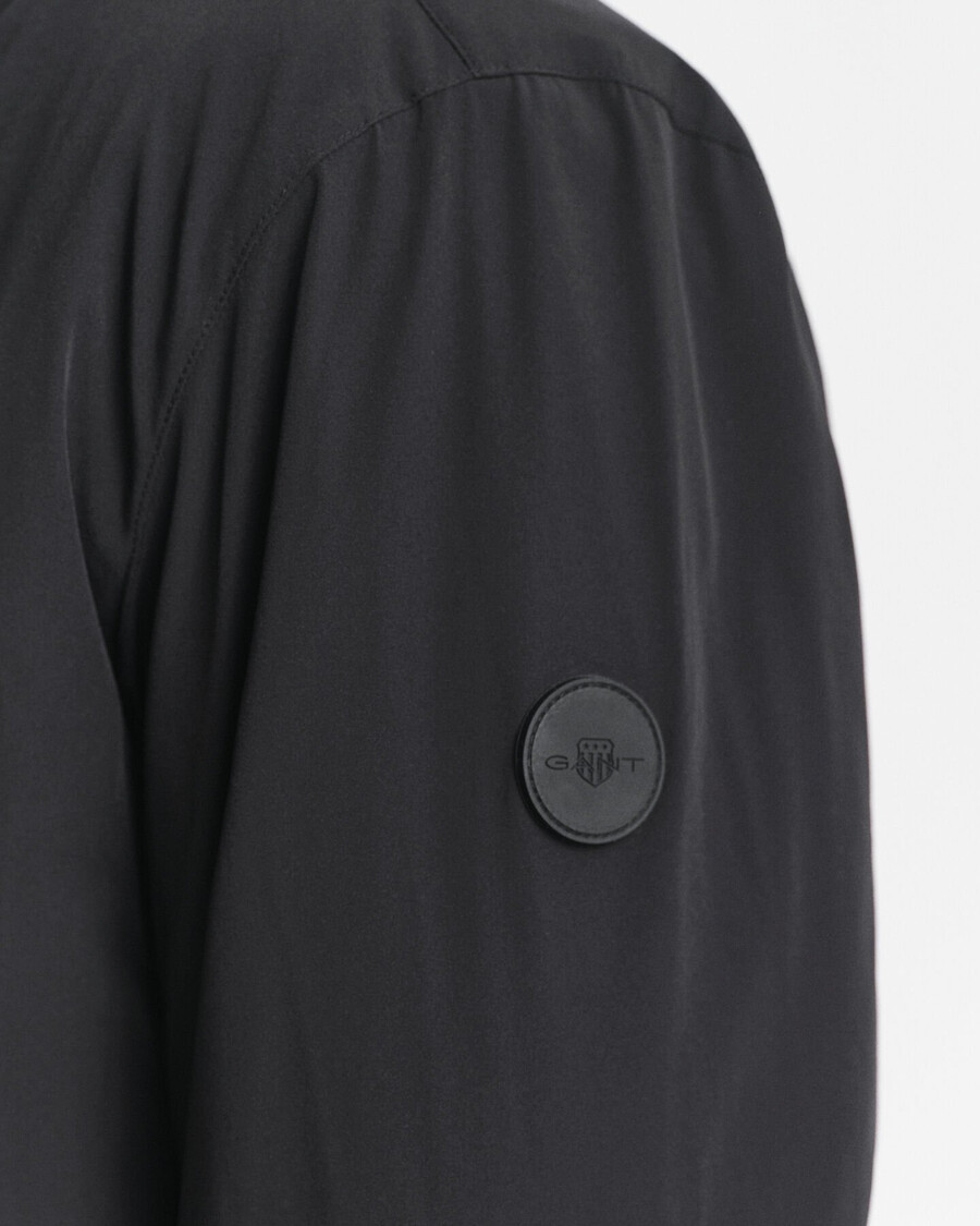 double mid length jacket - black