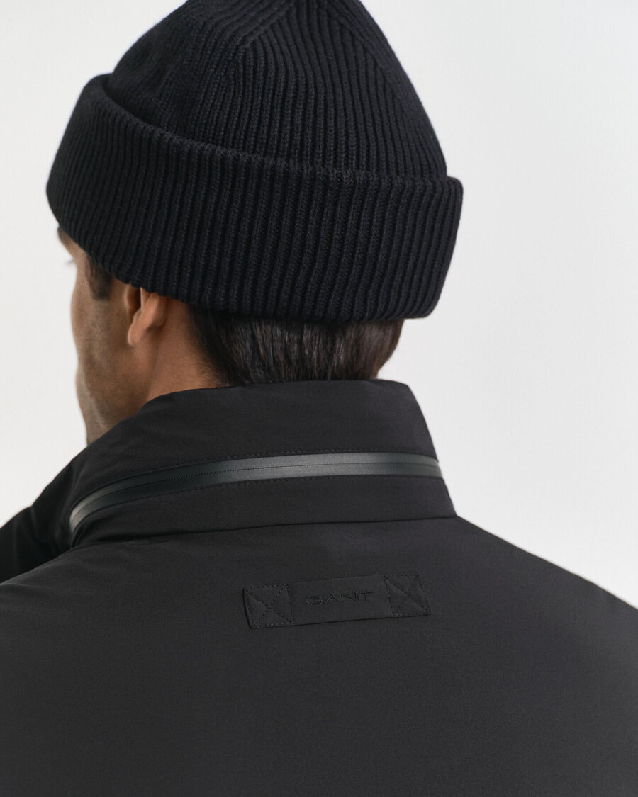 double mid length jacket - black