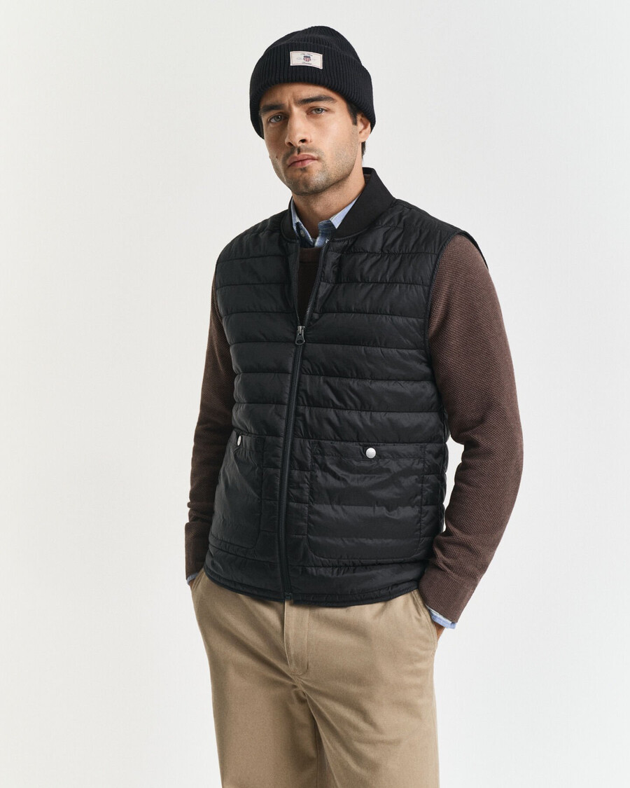 double mid length jacket - black