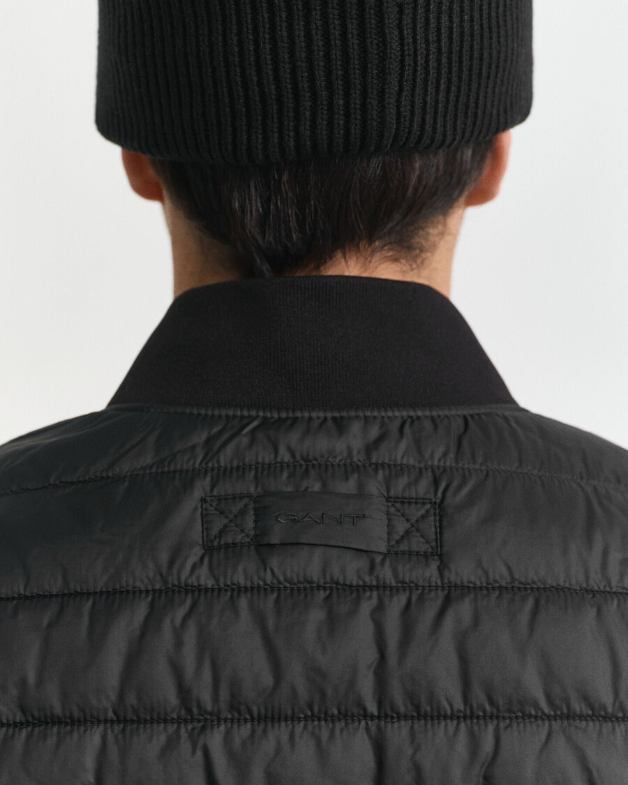 double mid length jacket - black