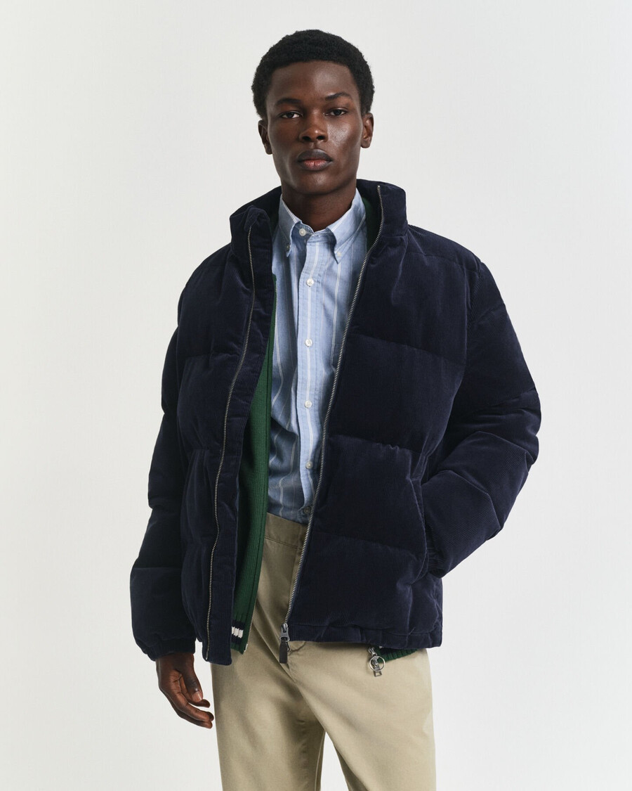 corduroy puffer jacket - evening blue