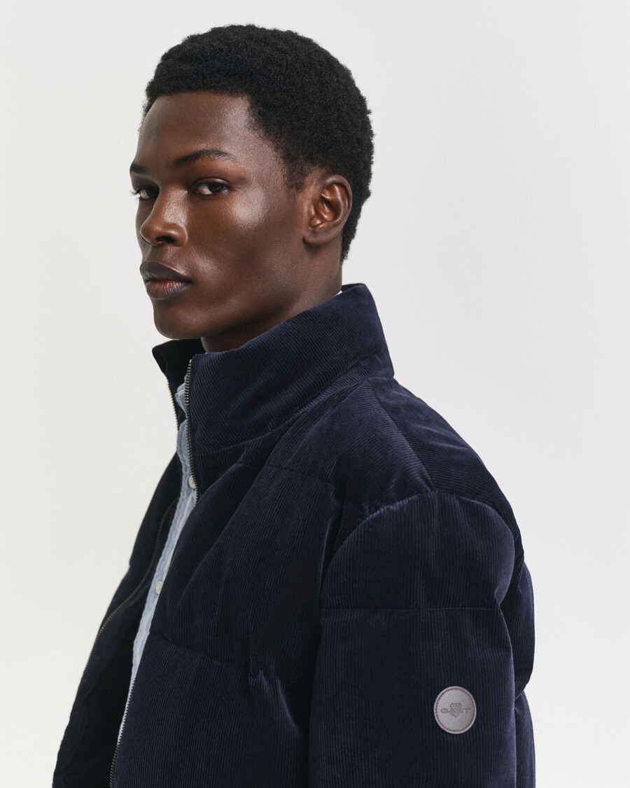 corduroy puffer jacket - evening blue