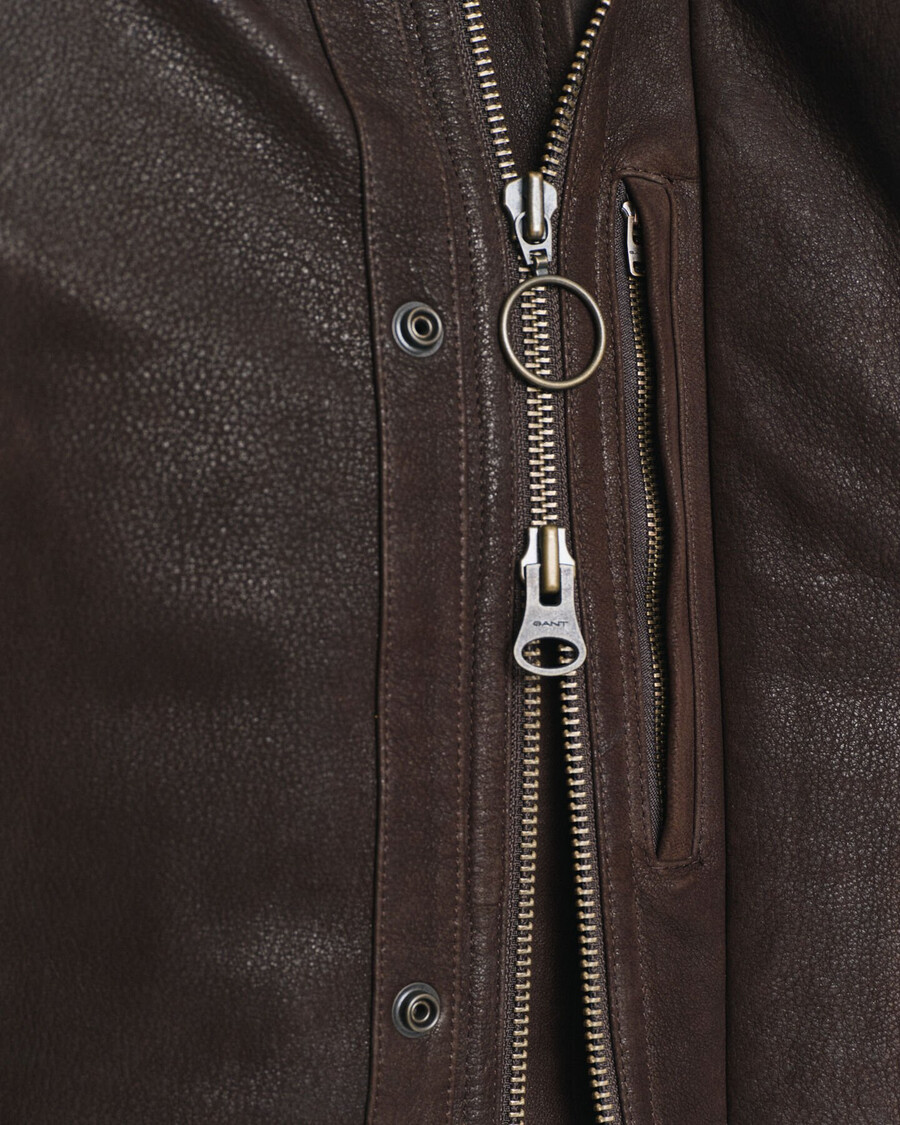 nubuck decker jacket - desert brown