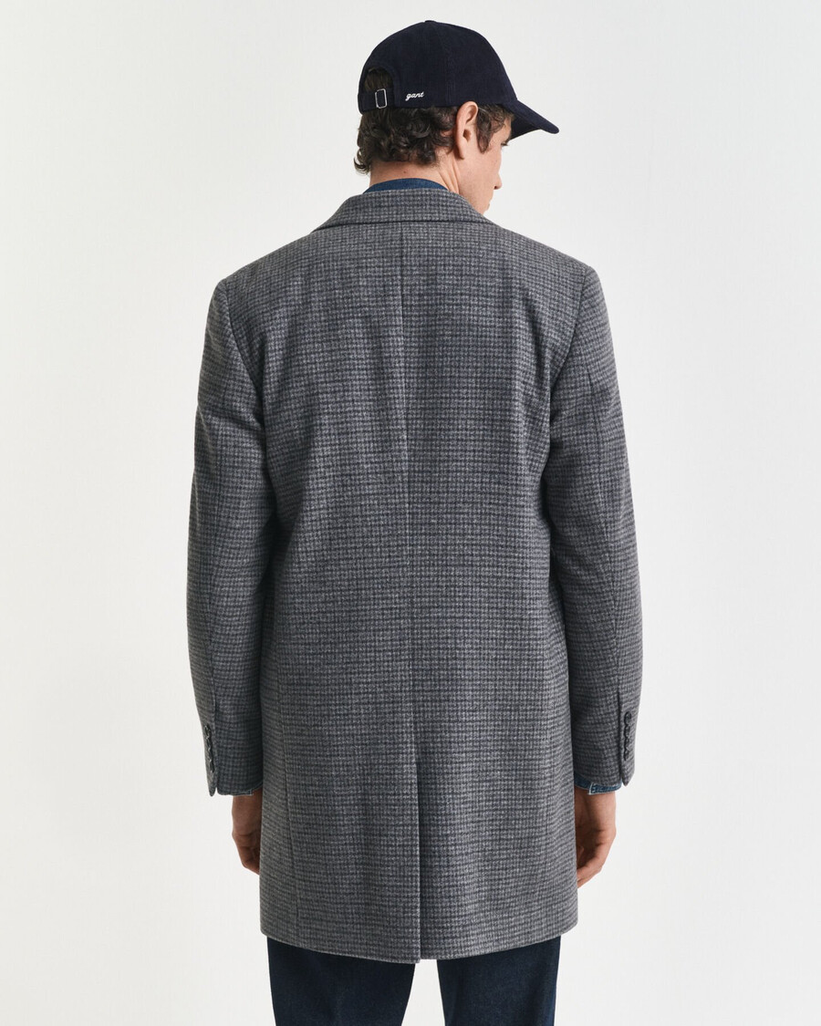 twotone wool coat - black