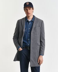 twotone wool coat - black